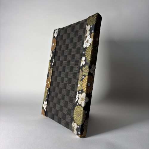 Traditional Japanese handmade mini tatami mat with bright chrysanthemum and plum motif